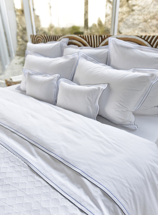 Percale Flat Sheet with "Areo" Embroidery