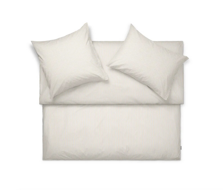 Frische Popeline Bettwäsche "Bari Stripe Beige"
