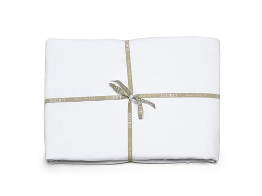 Linen fitted sheet for high mattresses "Classics Geneva White"