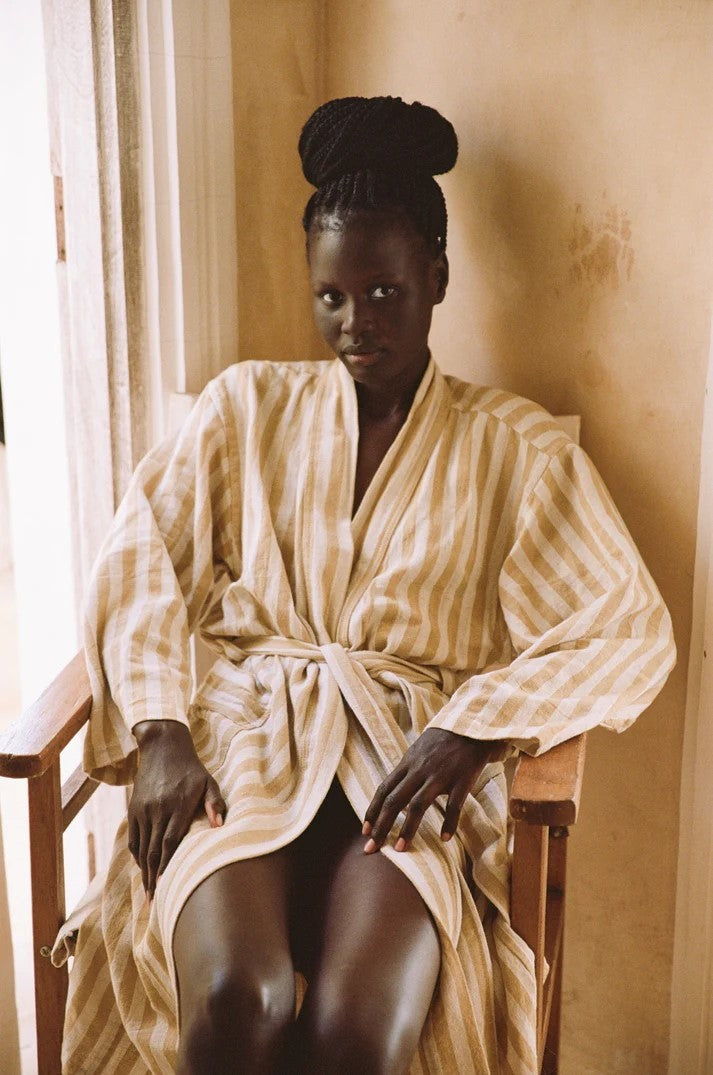 Kimono "Striped Mustard"