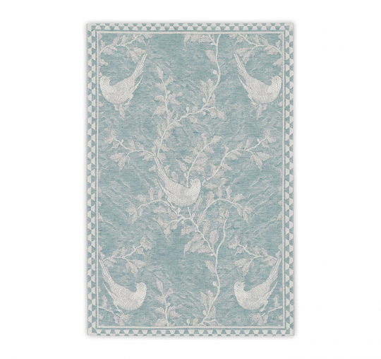 Küchentuch Halbleinen "Vögel Petrol" - Angebot