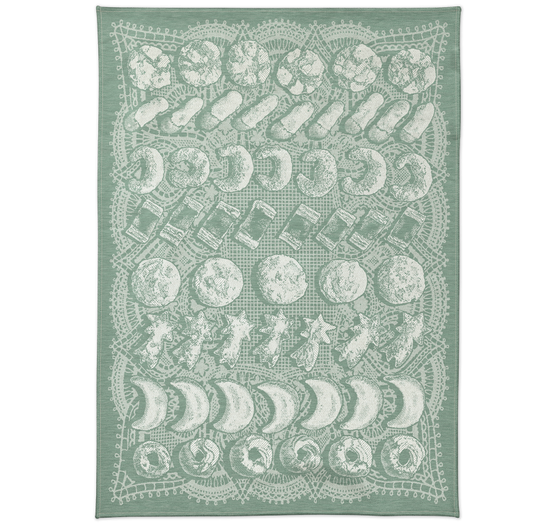 Küchentuch Halbleinen "Kekse" 9 Farben