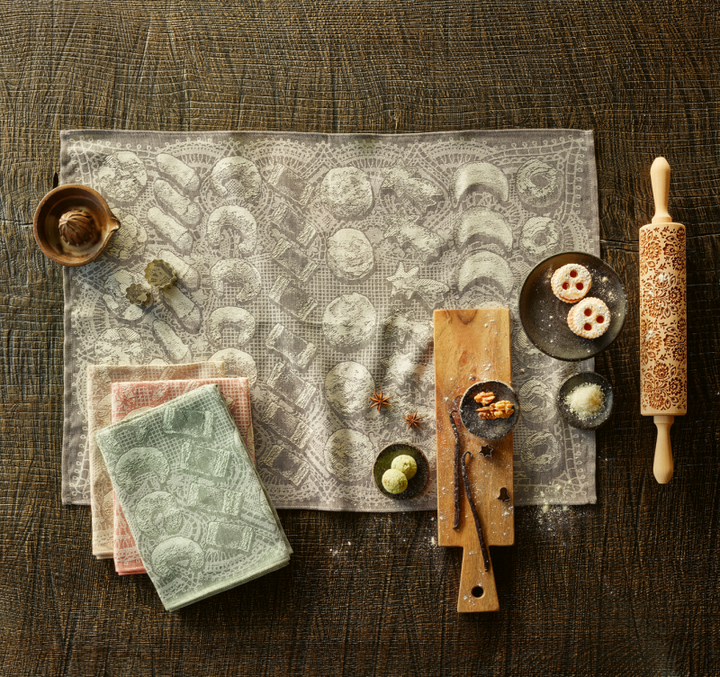 Küchentuch Halbleinen "Kekse" 9 Farben