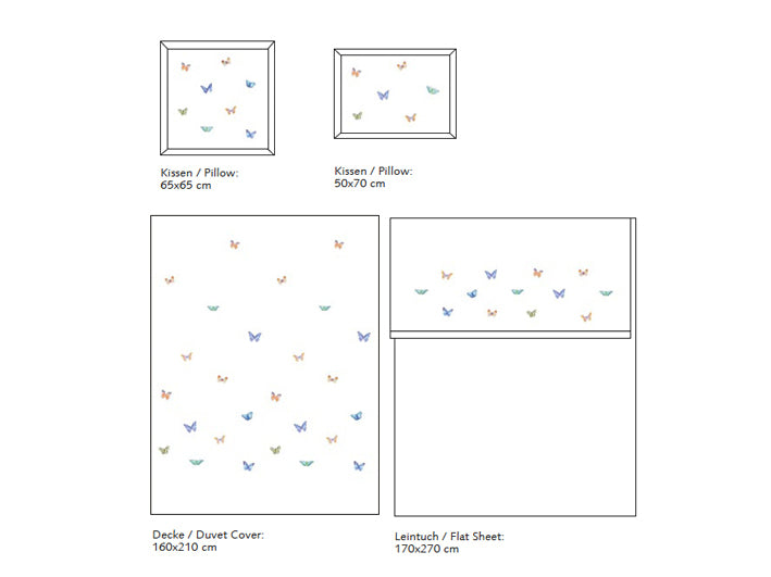 Lenjerie de pat din satin cu broderie "Butterfly"