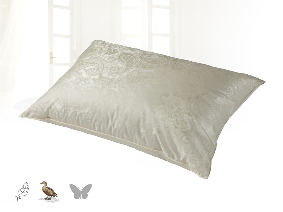 3 Kammer Eiderdaunen-Kopfkissen mit Seide "Princess"