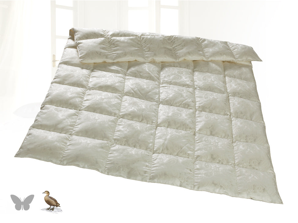 Ganzjahres Eiderdaunen-Bettdecke mit Seide"Queen Silk"