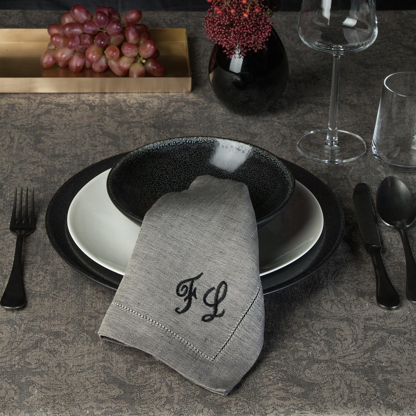 Leinen Serviette & Tischset "Uni 163" in 14 Farben