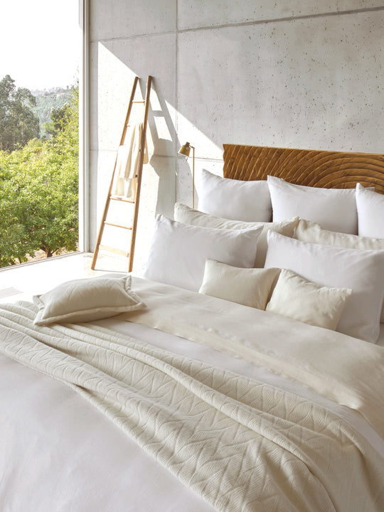 Linen Bedding "Moon" - White
