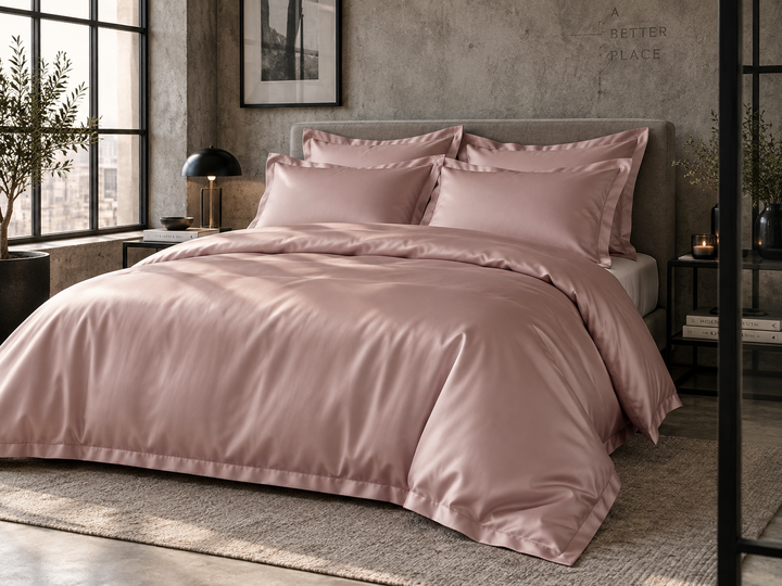 Satin Bettwäsche 430 TC "Suave Charm Pink", Ägyptische Baumwolle