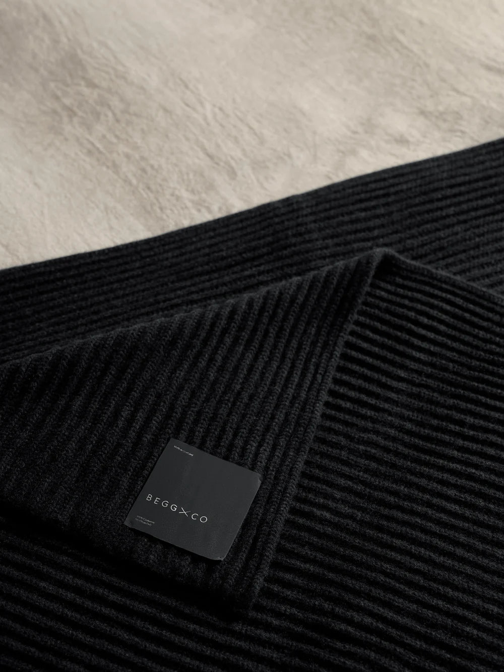 Kaschmir Decke "Furrow Knitted Charcoal"