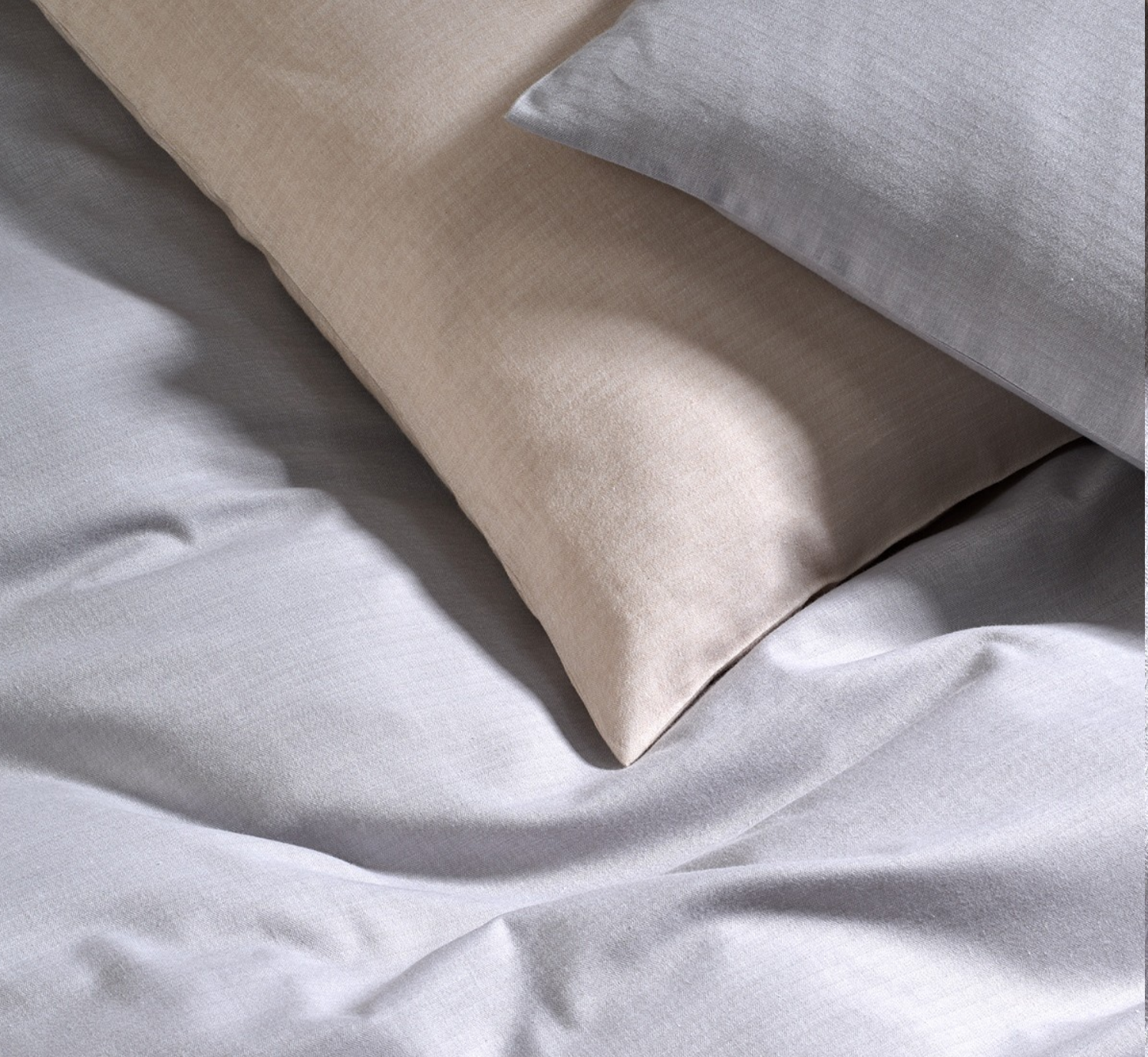 Bettwäsche aus Baumwoll Fein Flanell "Beige"