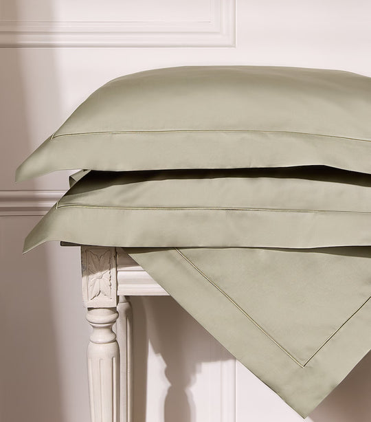 Satin Bedding Giza Cotton "Bourdon" Laurel"