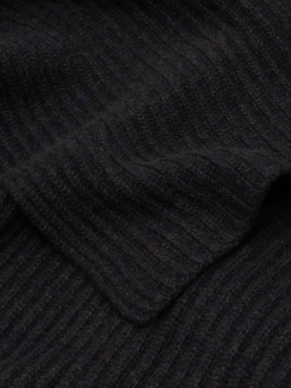 Kaschmir Decke "Furrow Knitted Charcoal"