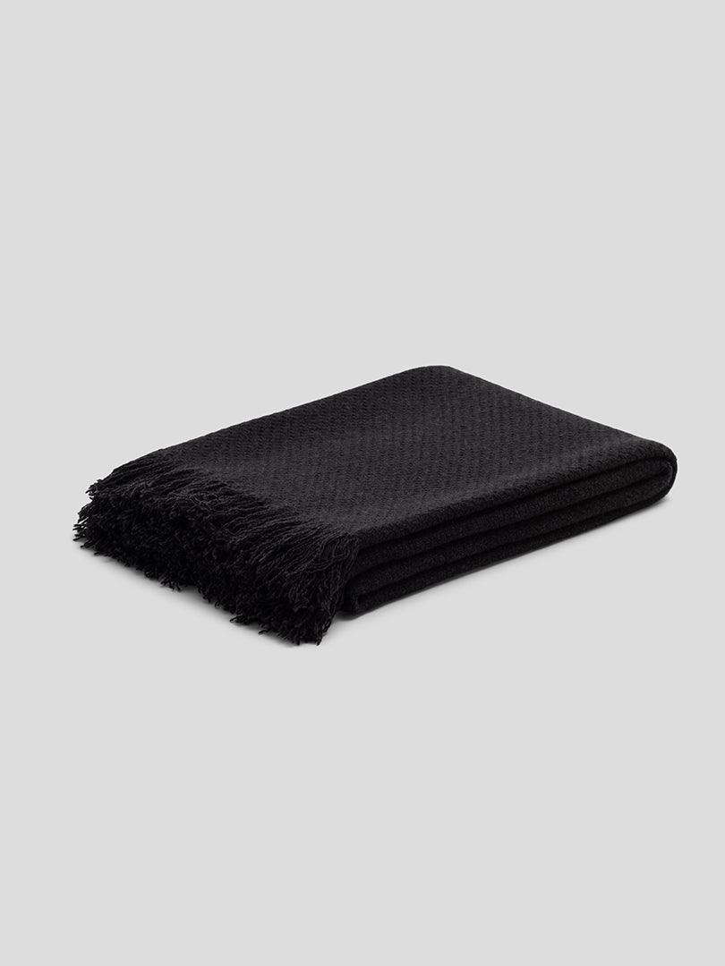 Cashmere Decke "Mossband Charcoal" 125 x 190 cm