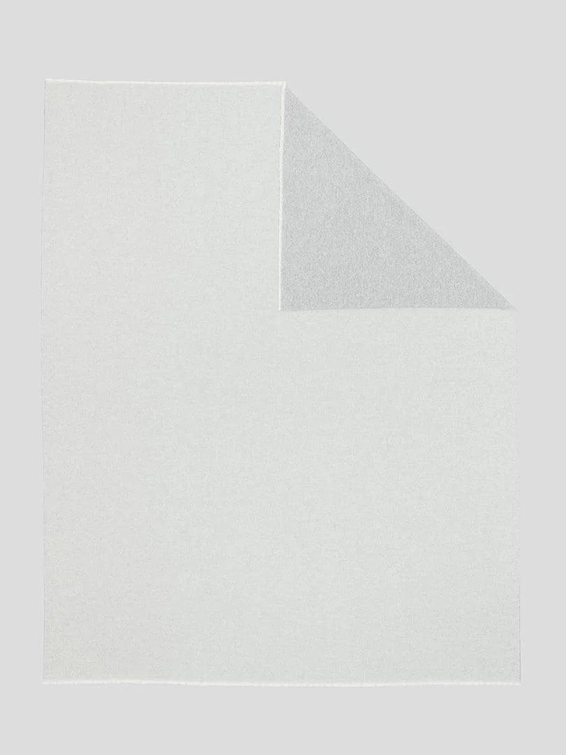 Lammwollplaid mit Kaschmir "Vale Reversible White Silver"