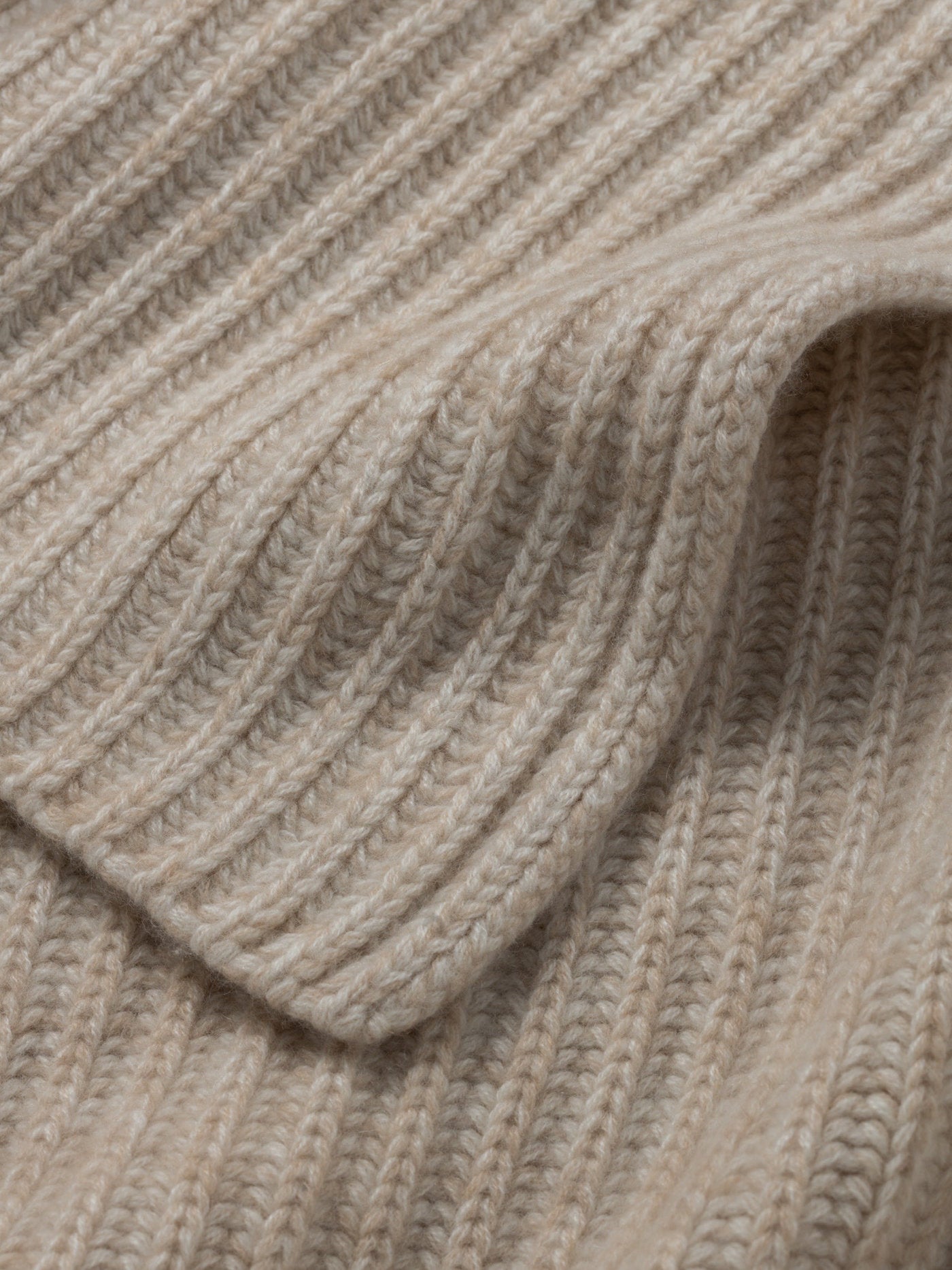 Kaschmir Decke "Furrow Knitted Natural"