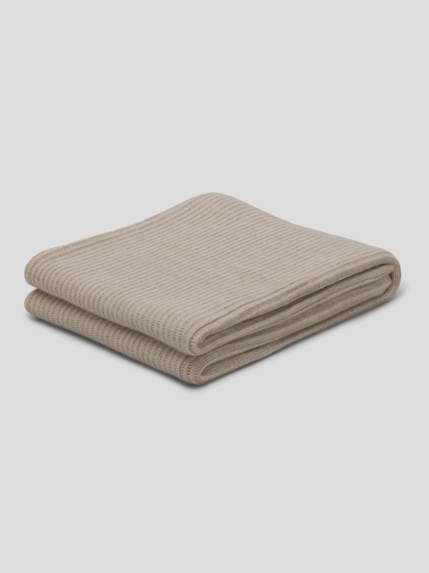 Kaschmir Decke "Furrow Knitted Natural"