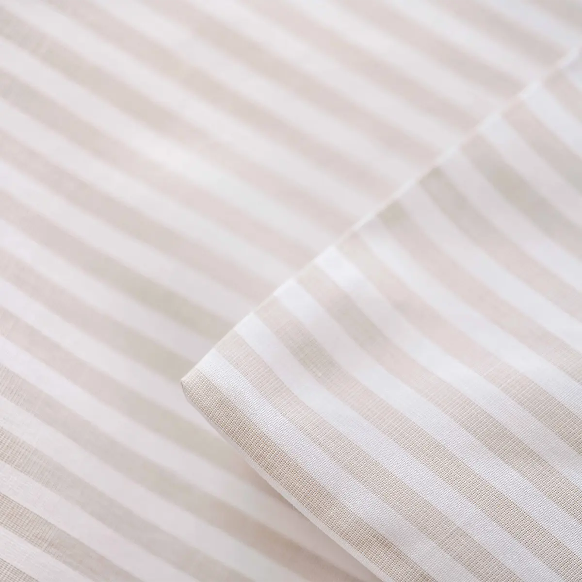 Frische Popeline Bettwäsche "Bari Stripe Beige"