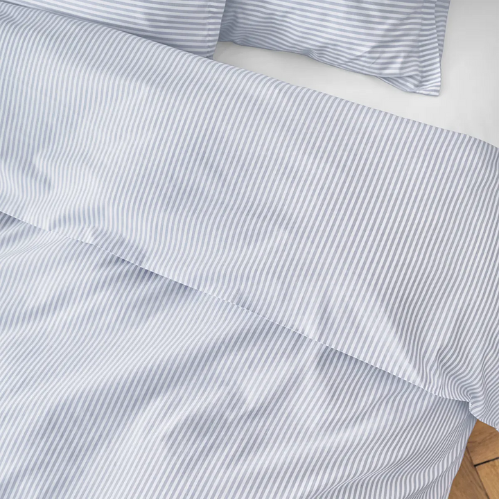 Frische Popeline Bettwäsche "Bari Stripe Bleu"