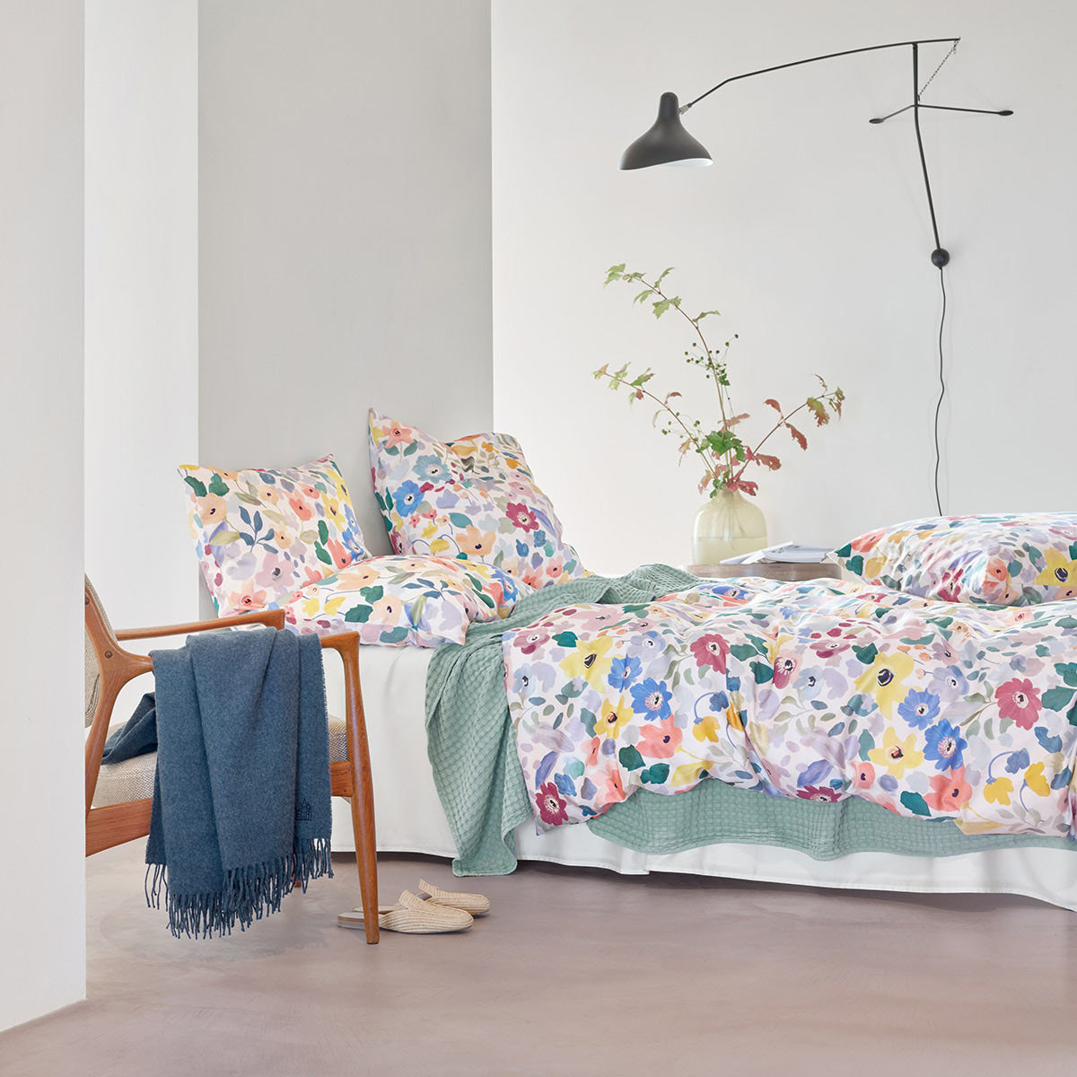 Satin sengetøj "Ylvie blanc"