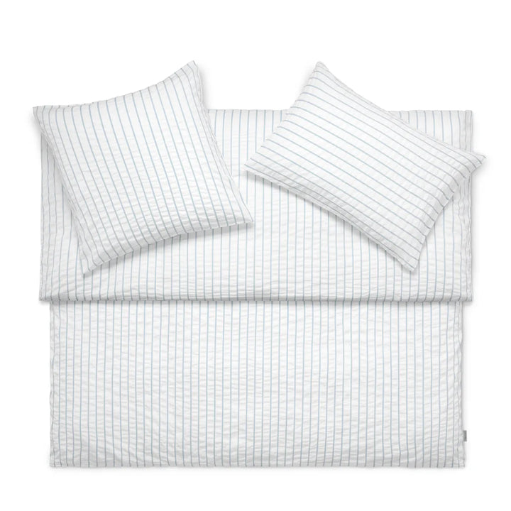 Bomulls Seersucker Bäddset "Dean Blanc"