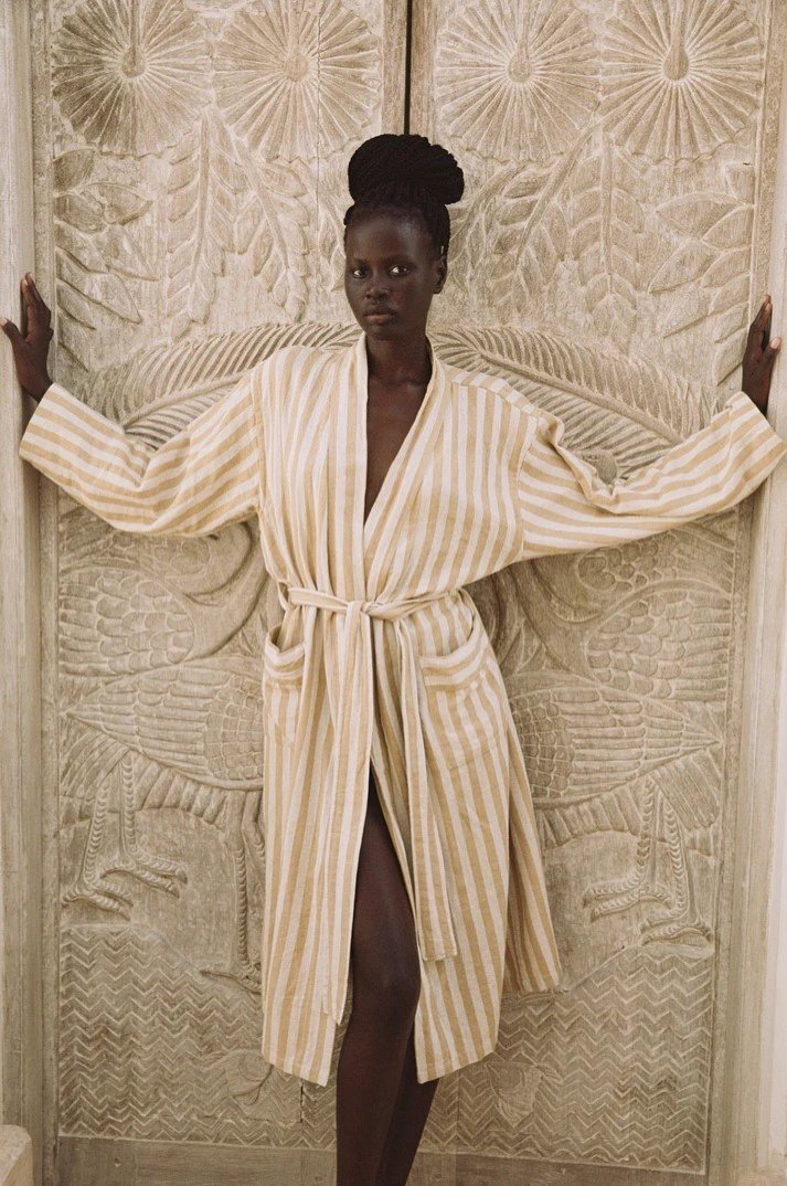 Kimono "Striped Mustard"