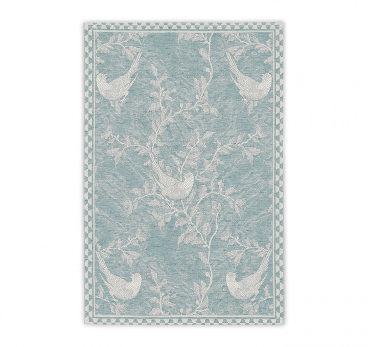 Küchentuch Halbleinen "Vögel Petrol" - Angebot