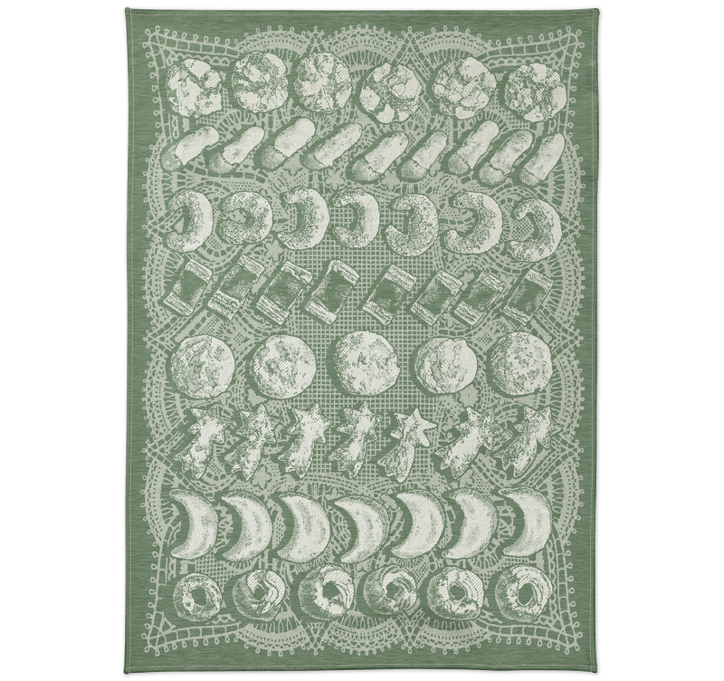 Küchentuch Halbleinen "Kekse" 9 Farben