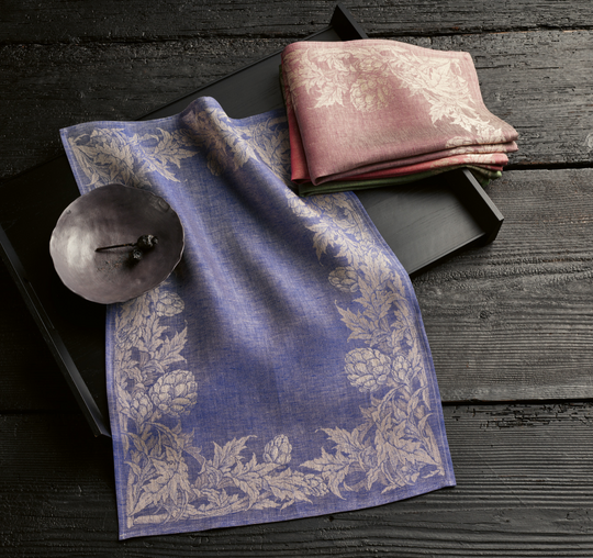 Tovagliolo di lino e tovaglietta "Uni 163" in 14 colori