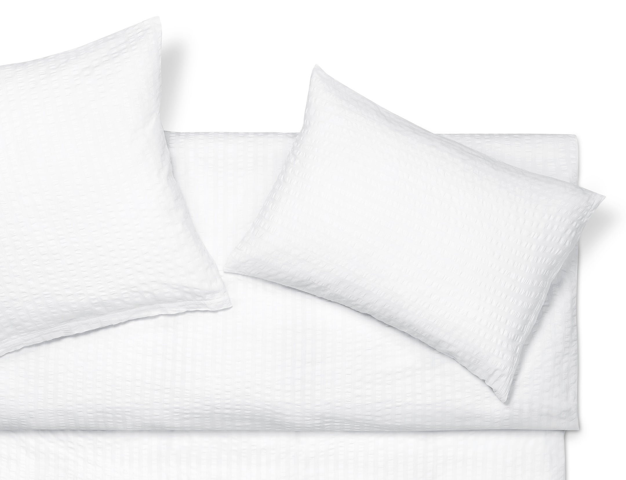 Baumwoll Seersucker Bettwäsche "Dean Blanc"