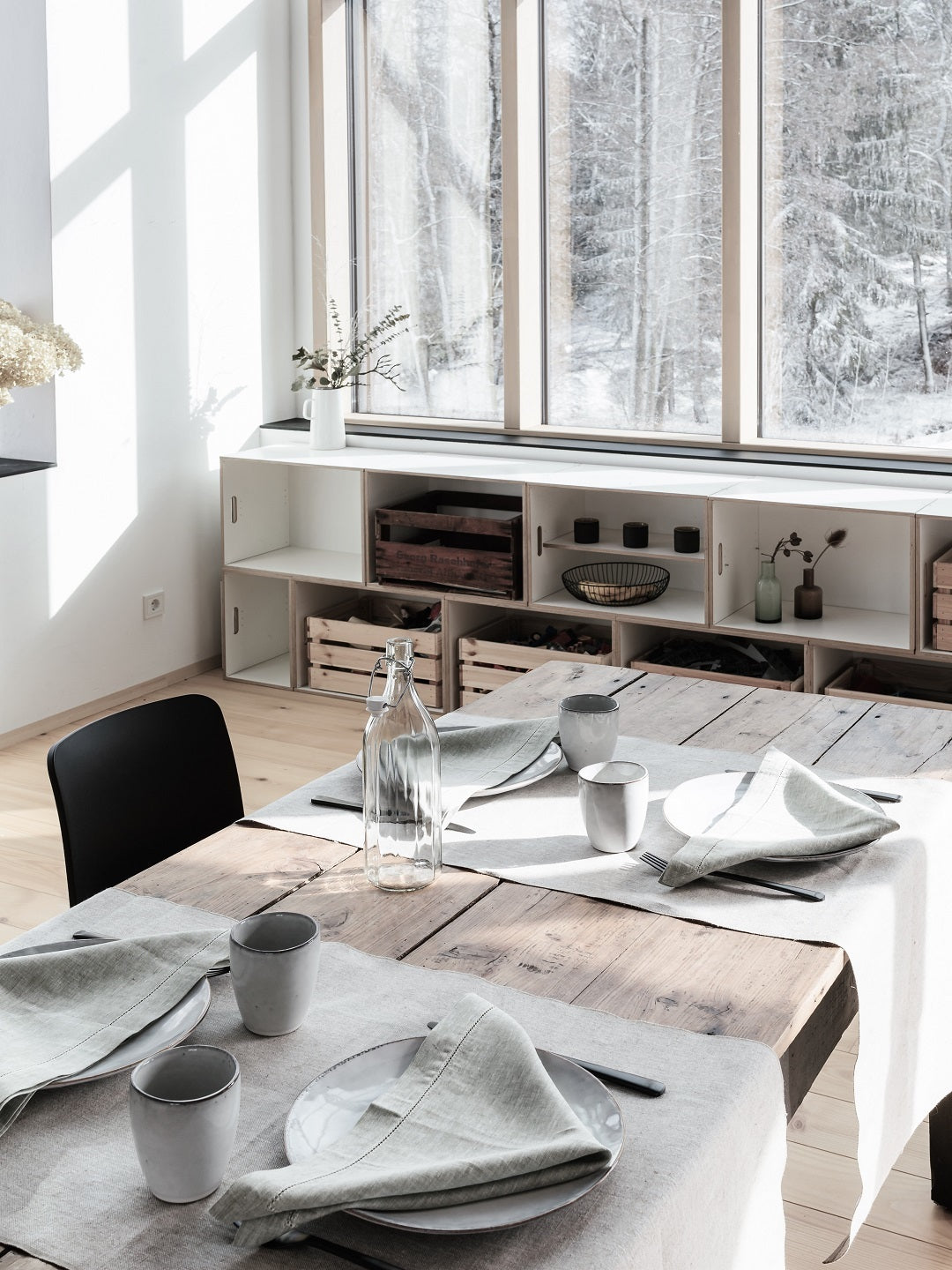 Leinenserviette mit Ajoursaum 40 x 40 cm