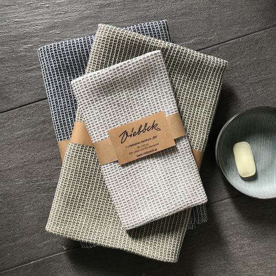 Halflinnen wafelpiquédoeken "Welness" 6 kleuren