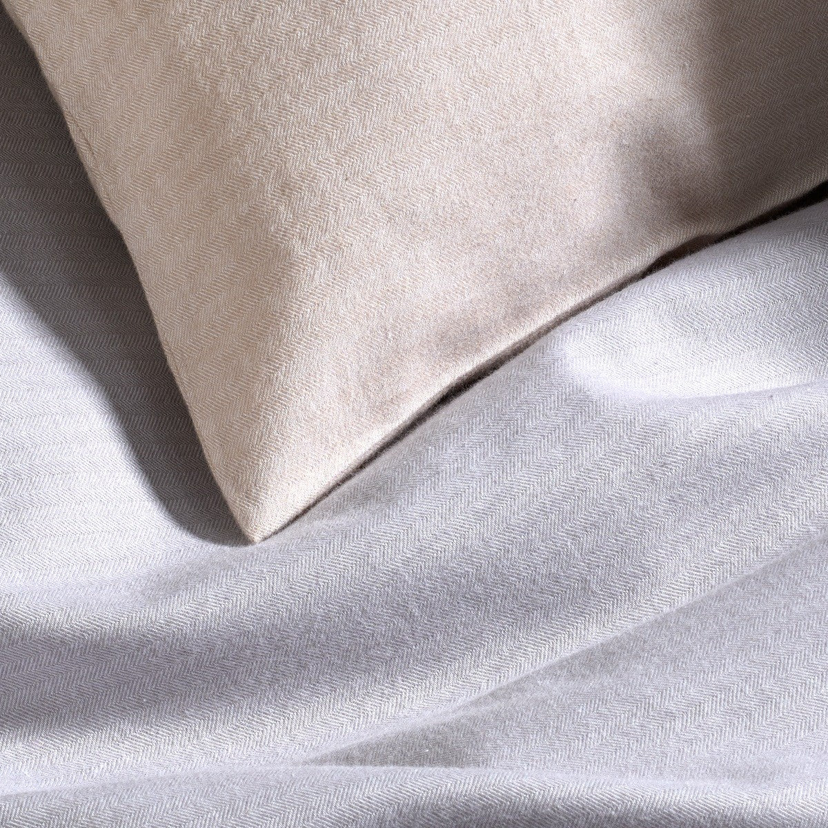 Bettwäsche aus Baumwoll Fein Flanell "Grau"