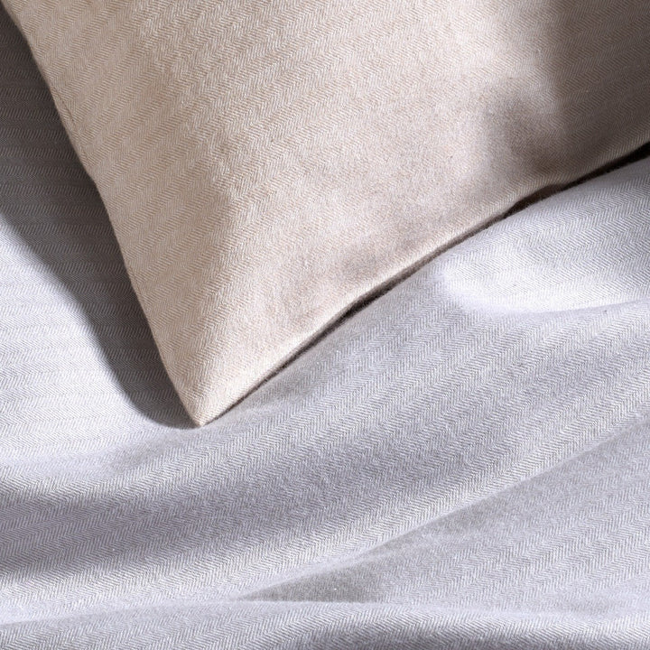 Bettwäsche aus Baumwoll Fein Flanell "Grau"