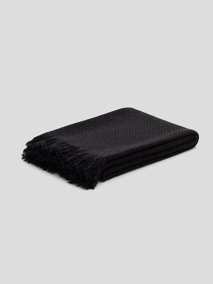 Cashmere Decke "Mossband Charcoal" 125 x 190 cm