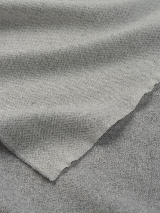 Lambswool Plaid with Cashmere "Vale Reversible White Silver"