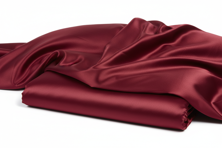 glänzende, Baumwoll Satin Bettwäsche, gefalten, Celso de Lemos "Secret", Farbe Rubis, ein intensiver Rotton, eher dunkel