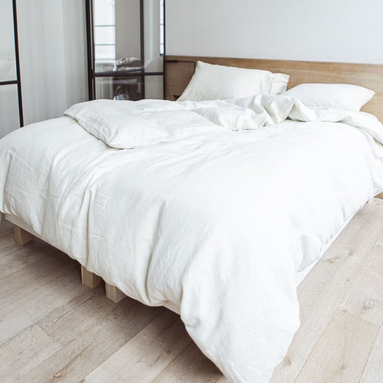 Pre-washed linen bedding "Madison White"