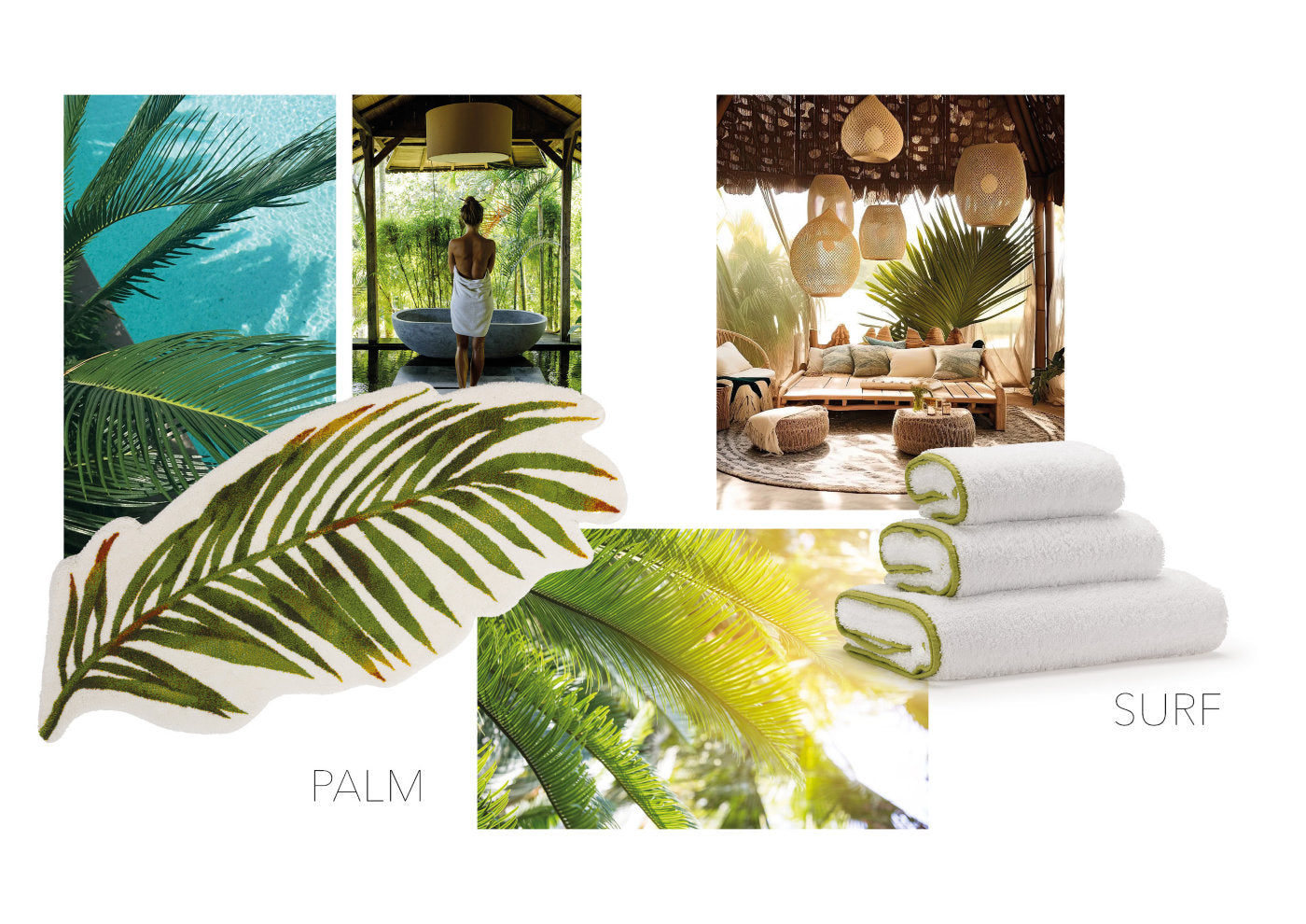 Badeteppich "Palm" 80 x 160 cm