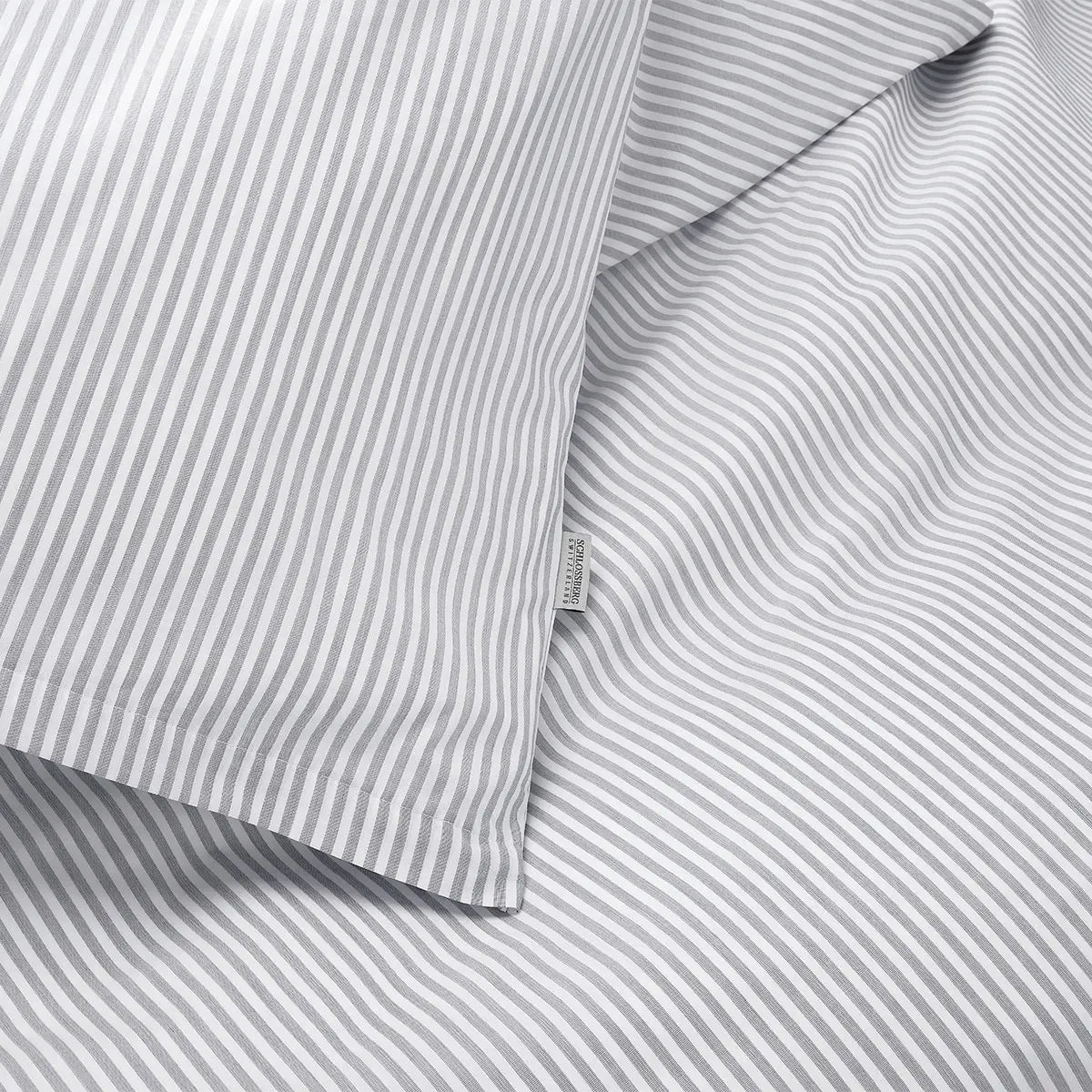 Frische Popeline Bettwäsche "Bari Stripe Gris"