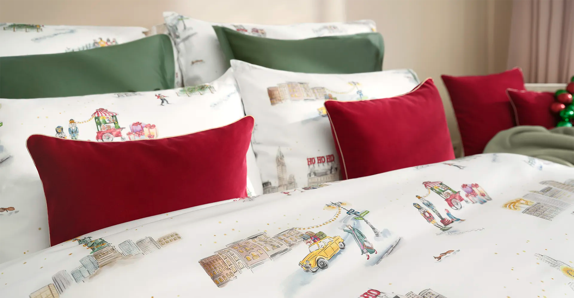 Satin Bettwäsche "Santa in NY"