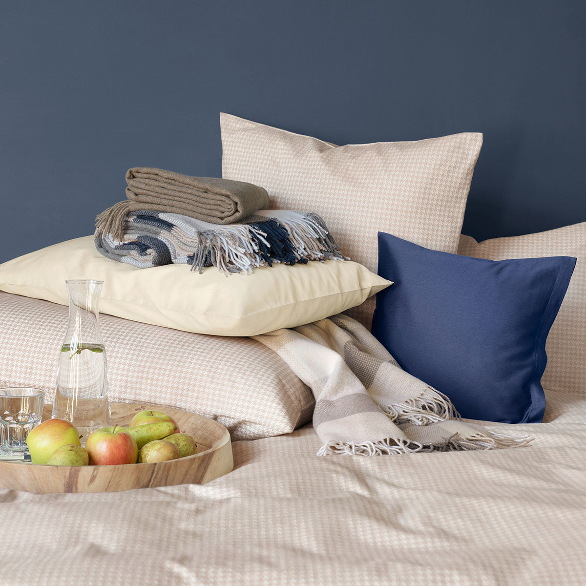 Feine Baumwoll Flanell Bettwäsche "THEO BEIGE"