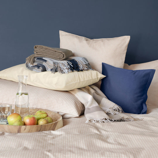 Pregiata biancheria da letto in flanella di cotone "THEO BEIGE"