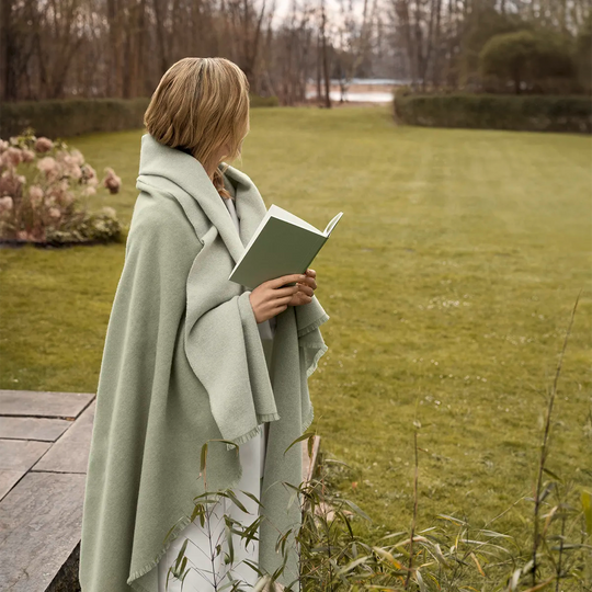 Plaid mit Kaschmir, DINA Green