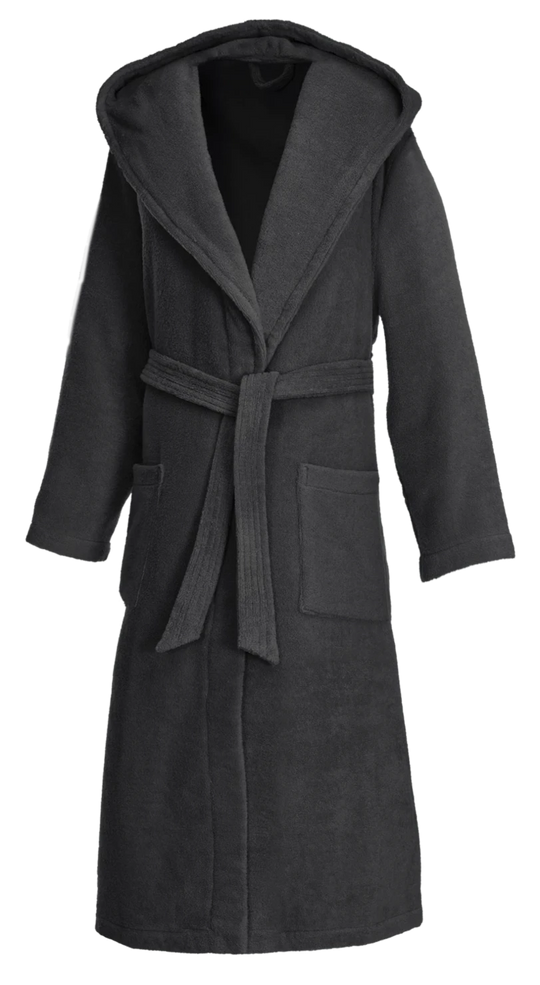 Kapuzen Bademantel Unisex "Dreamflor", Antrazith XL