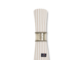 Serviette "Herringbone Beige -​ White Striped" - © Gina Mannberg, Copyright: Gina Mannberg