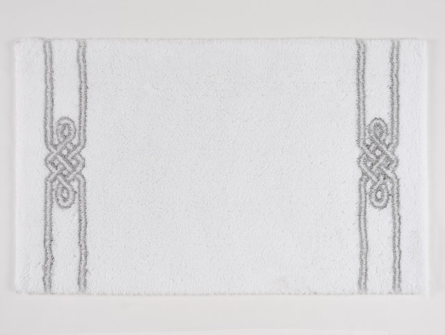 Badeteppich mit ägyptischer Baumwolle "Habidecor Emser", Weiß-Silber